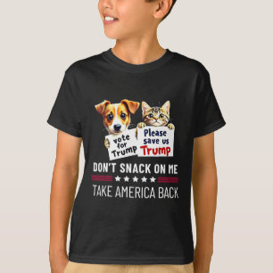 Camiseta Não Coma Lanches Engraçados Gatos Cachorros