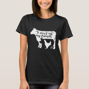 Camiseta Não Coma Meus Amigos Vegano Vegetariano Vaca Porco