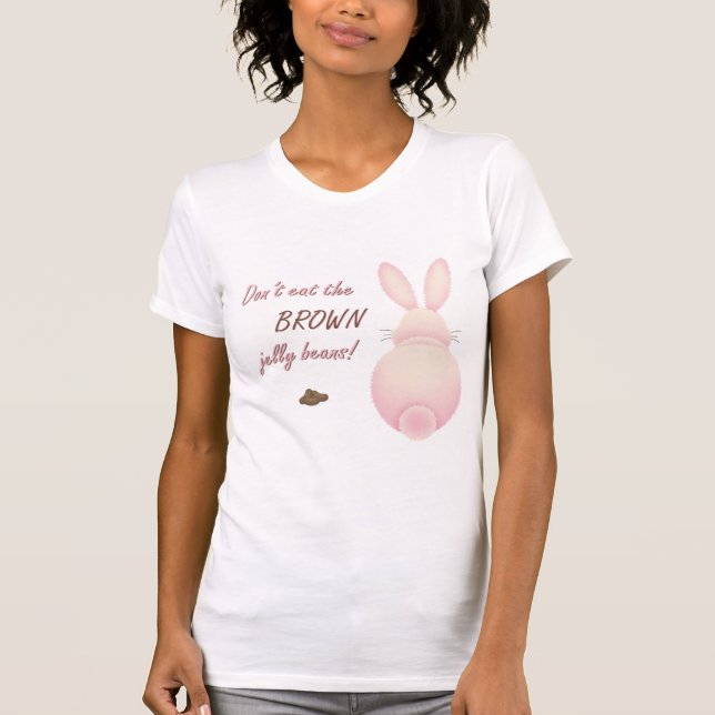 Camiseta Não coma o feijão-de-geleia-marrom (Frente)