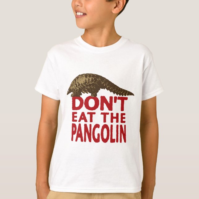 Camiseta Não coma o Pangolin (Frente)