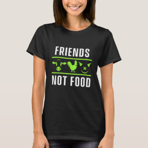Camiseta Não Comida Amigos Vaca Porco Frango Comida Vegetar