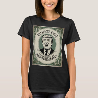 Camiseta “não confie em ninguém” - Trump Banknote Paródia _