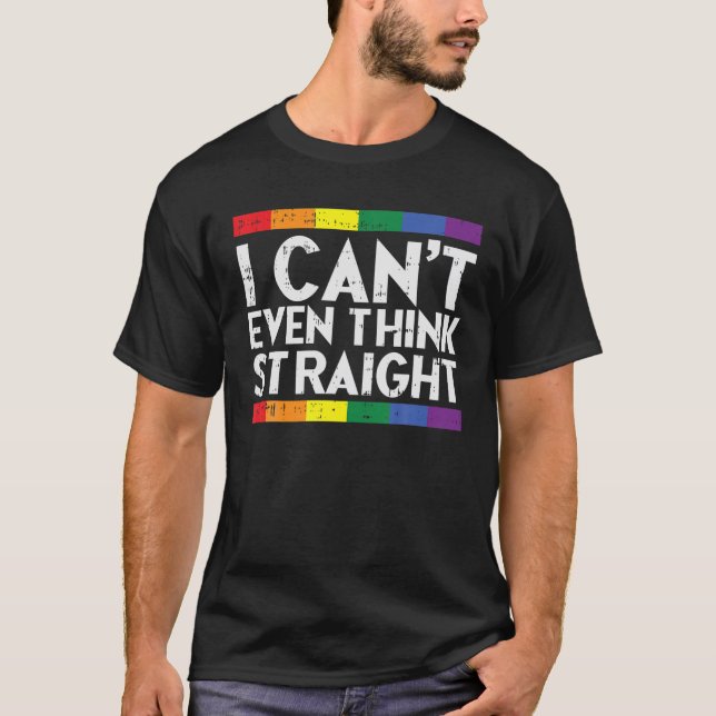 Camiseta Não Consegue Nem Pensar Que Hetero Engraçado Orgul (Frente)
