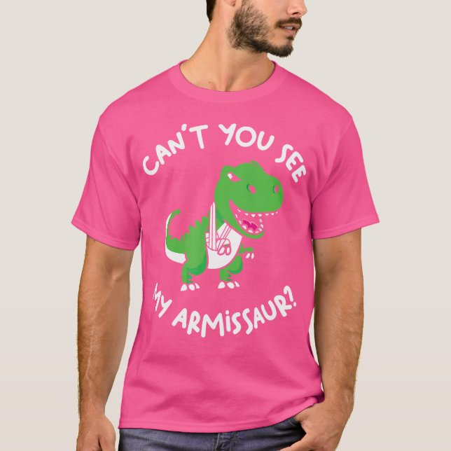 Camiseta Não Conseguem Ver O Meu Armissauro, Dinossauro Cut (Frente)