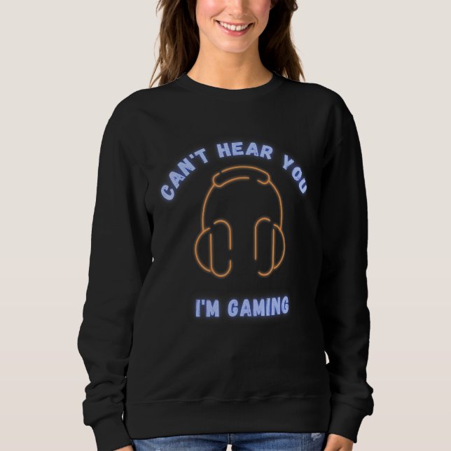 Camiseta Não Consigo Ouvir-Te Videos games De Fone De Ouvid (Frente)