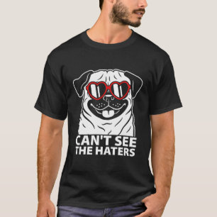 Camiseta Não Consigo Ver Os Invejadores Pug Com Óculos
