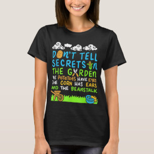 Camiseta Não conte Segredos no Jardim Engraçado Vegetal G