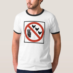Camiseta Não conte suas galinhas antes que choquem o sinal