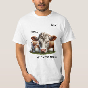 Camiseta Não... Cow Pun Personalizável Masculinos