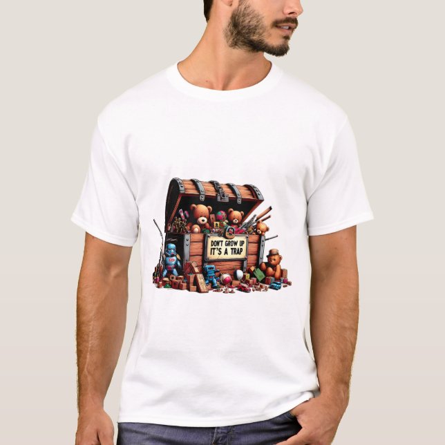Camiseta "Não cresça: é uma armadilha" (Frente)