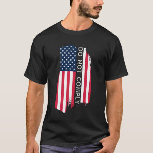 Camiseta Não Cumpra, Com Design de Bandeira Americana