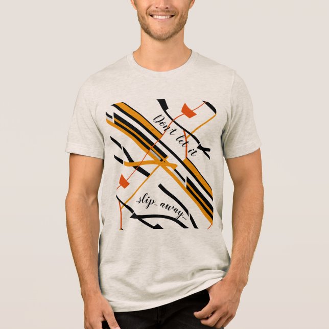 Camiseta "Não deixe escapar" Design Laranja Preto (Frente)