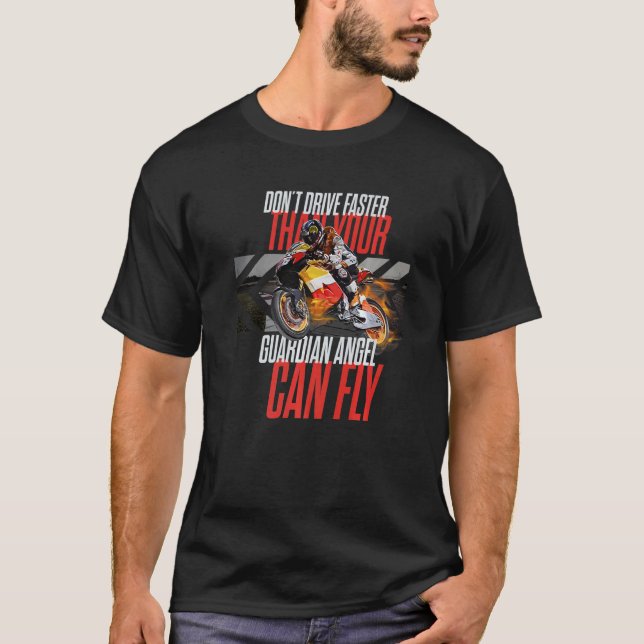 Camiseta Não dirija mais rápido que a velocidade do Anjo do (Frente)