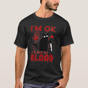 Camiseta Não é a minha faca de gato preto no sangue para ho