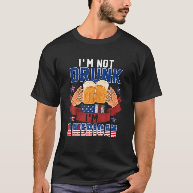 Camiseta Não é Bebado eu sou Engraçado Bebendo Americano Ce (Frente)