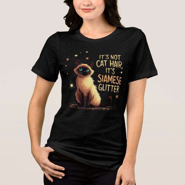 Camiseta Não é Cabelo de Gato, é Glitter Siamês (Frente)