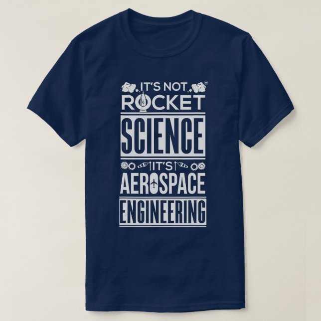 Camiseta Não é ciência de foguetes É engenharia aeroespacia (Frente do Design)