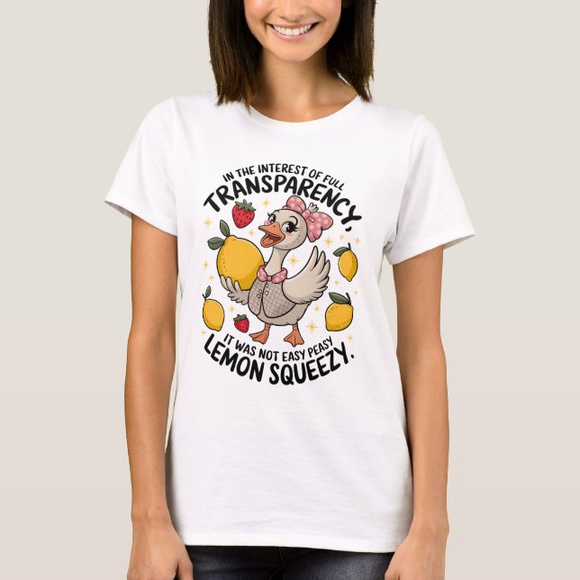 Camiseta Não é Fácil como Limão e Espremedor - Ganso Bobo e (Frente)