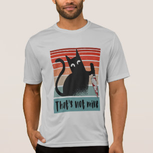 Camiseta Não é meu, Gato Inocente com cartão postal de faca
