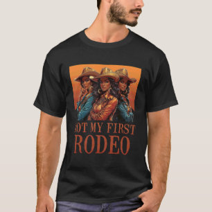 Camiseta Não é meu primeiro Rodeio Ocidental Preto Africano