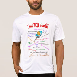 Camiseta Não é minha culpa. Especialidades de seleção