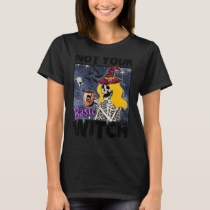 Camiseta Não é o seu esqueleto básico de bruxas do Dia das
