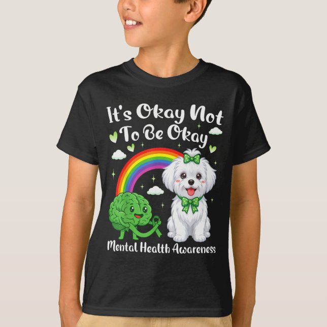 Camiseta Não é para estar ciente da saúde mental cachorro m (Frente)