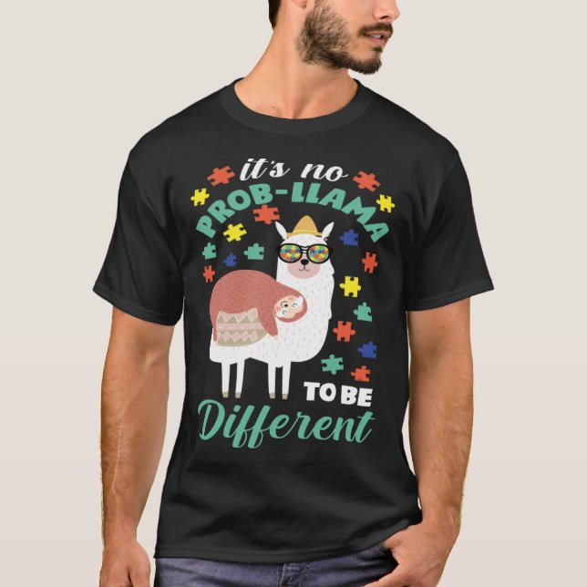 Camiseta Não É Prob Llama Ser Diferente Fofo Autismo Devaga (Frente)