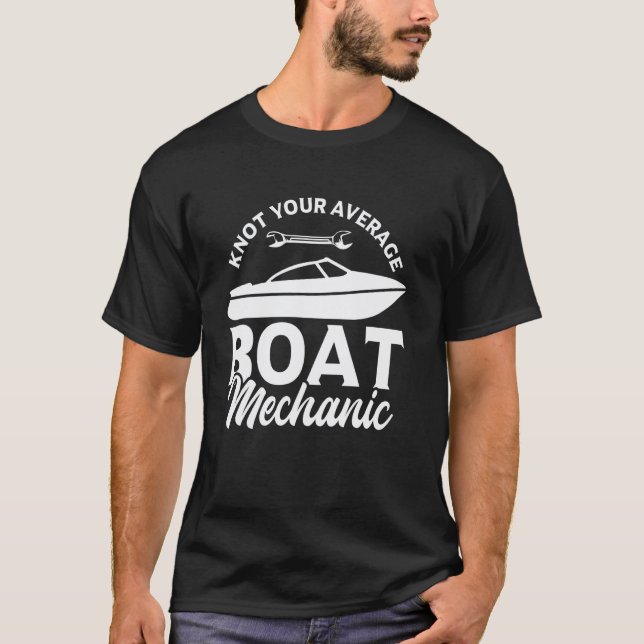 Camiseta Não é Seu Mecânico de Barcos Comum (Frente)