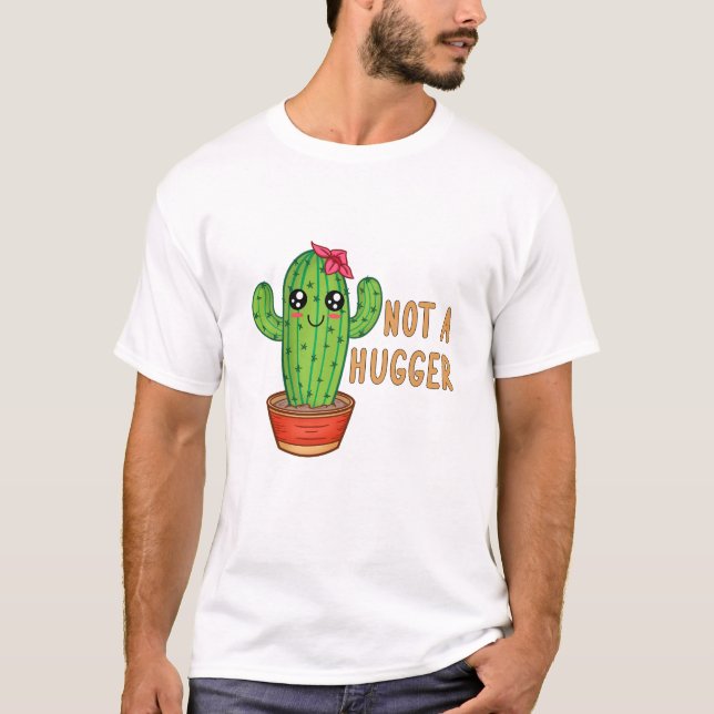 Camiseta Não É Um Abraço De Cactus Livre (Frente)