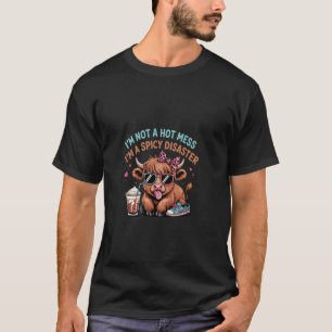 Camiseta Não é um Desastre Picante Bagunçado Fofo Vaca das 