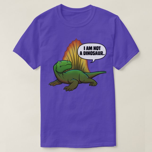 Camiseta Não é um diossauro Dimetrodon (Frente do Design)