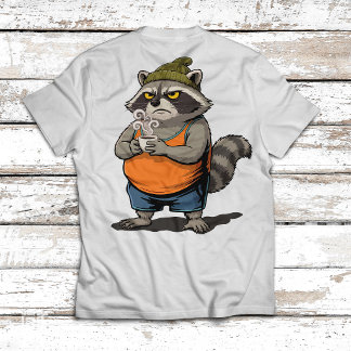 Camiseta Não é um Guaxinim Matutino – Divertido Bebendo Caf