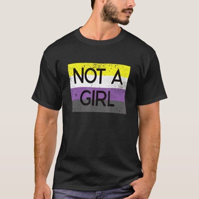 Camiseta Não É Uma Menina Que Não É Binária. (Frente)