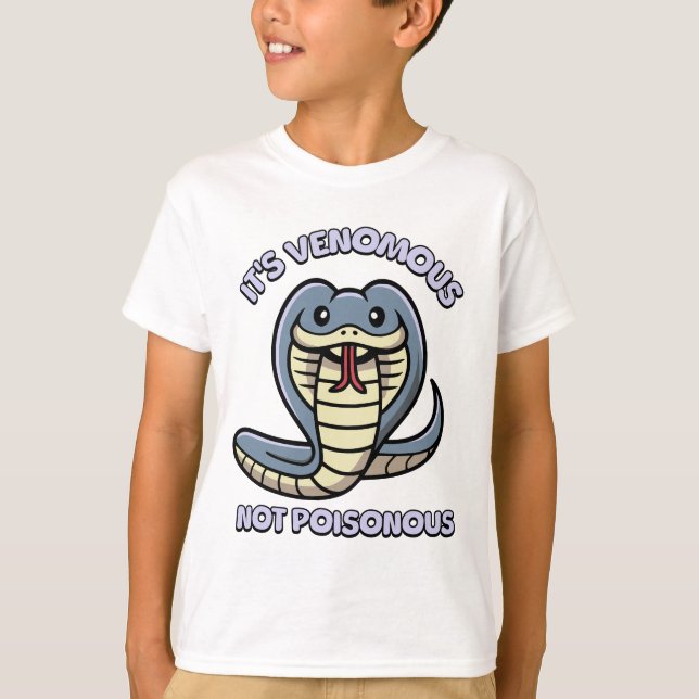 Camiseta Não é venenoso! Cartoon Cobra (Frente)