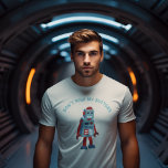 Camiseta Não empurre meu botão para o som do robô engraçado<br><div class="desc">A ilustração de um robô retrô acompanha o slogan engraçado DON T PUSH MY BUTTTONS nesta árvore gráfica.</div>