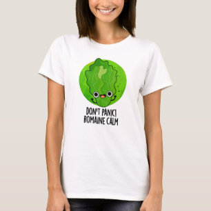 Camiseta Não entre em pânico Romaine Calm Cute Veggie Pun