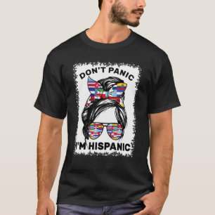 Camiseta Não Entre em Pânico Sou Hispano Nacional Herança H