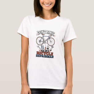 Camiseta Não Entre em Pânico, Sou um Mecânico de Bicicletas