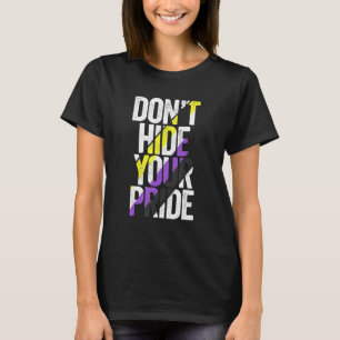 Camiseta Não Esconda o Grelha de Sinalizador Não Binário
