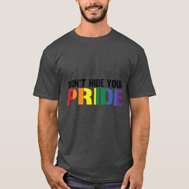 Camiseta Não esconda seu orgulho LGBTQ (Frente)