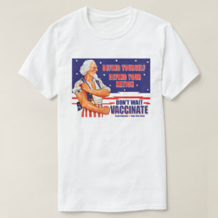 Camiseta Não Espere Vacine o Tio Sam Retro Tome a Dose