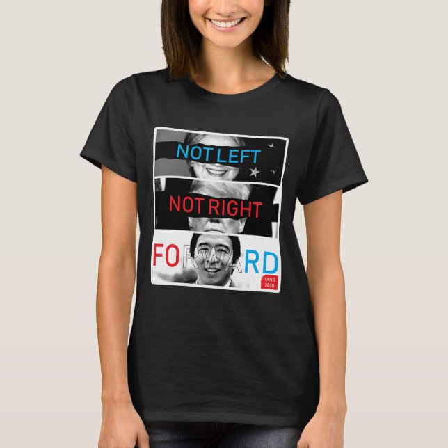 Camiseta Não Esquerda Não Direita Andrew Yang 2020 (Frente)