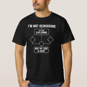 Camiseta Não Estou Depurando, Estou Explicando Meu Código