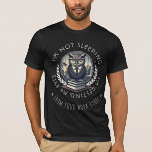 Camiseta Não Estou Dormindo Gerente de Coruja Engraçado Des