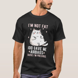 Camiseta Não Estou Gordo Deus Me Deu Airbags Gato Gordo Div