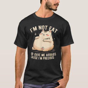 Camiseta Não Estou Gordo Deus Me Deu Airbags Gato Gordo Eng