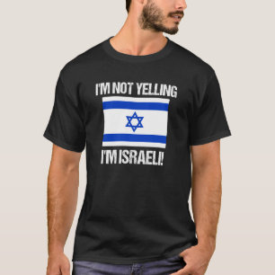 Camiseta Não Estou Gritando Bandeira do País Israel Israel