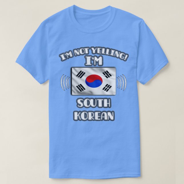 Camiseta Não estou Gritando Im Sul-Coreano Presente na Core (Frente do Design)