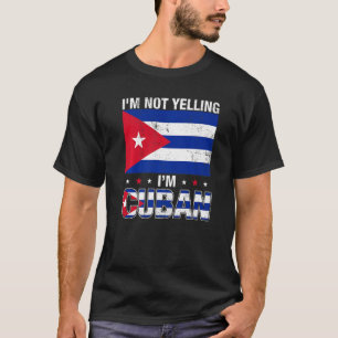 Camiseta Não estou gritando que sou a bandeira cubana cuban